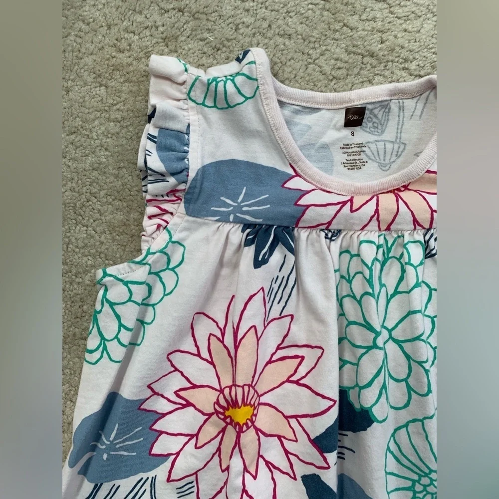 Tea Collection Size 8 Floral Lily Pad Dress